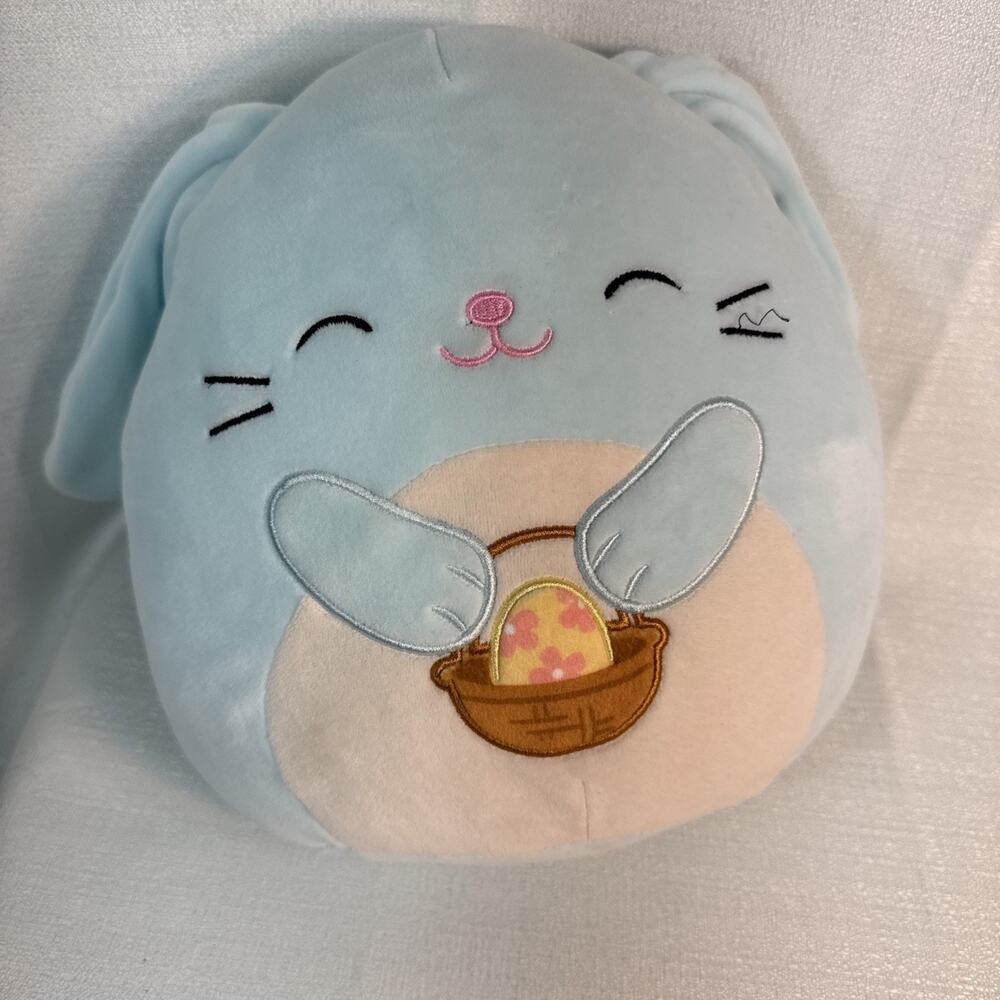 Squishmallows 10โ Sammy Seafoam Green Bunny Basket With Egg Large Plush NO TAG